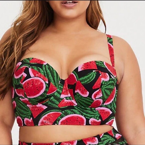 torrid Other - Torrid Strapless Watermelon Push Up Swim Top 1X